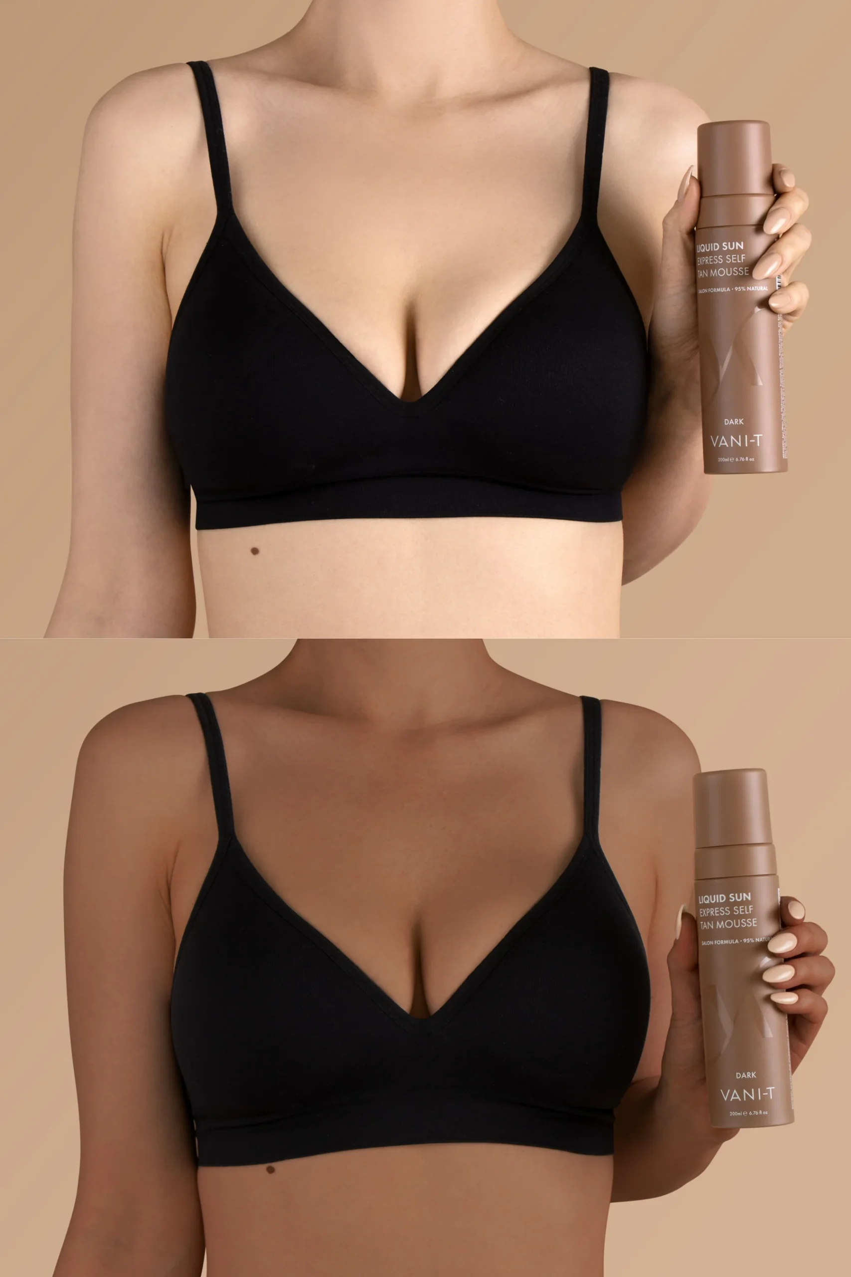 VANI-T Liquid Sun® Express Self Tan Mousse Dark - savaiminio įdegio putos kūnui, 200ml - Image 3